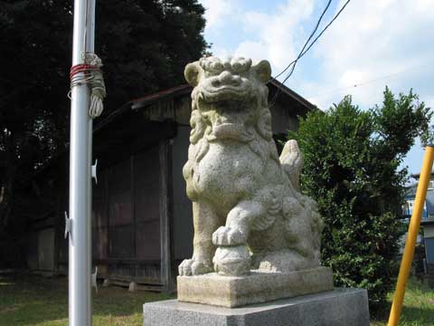 林神社の狛犬（右）昭和１２建立・平成６改修